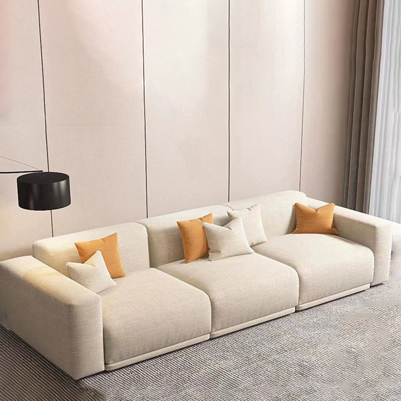 Scandinavian Tight Back Square Arm Sofa/Sectional with Stationary for Living Room 102"L x 39"W x 30"H Faux Leather Clearhalo 'furn' 'furn_sectionals' 'Furniture' 'Living Room Furniture' 'Sectionals' 5266435