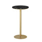Glam Style Bar Table Artificial Marble Top Bistro Table with Gold Pedestal