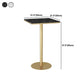 Glam Style Bar Table Artificial Marble Top Bistro Table with Gold Pedestal