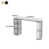 Modern Pub Table Iron Pedestal Bistro Table with Storage Rack