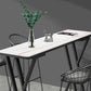 Mesa de comedor de barra de piedra Mesa de comedor de barra industrial con base de trineo negra