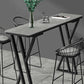 Mesa de comedor de barra de piedra Mesa de comedor de barra industrial con base de trineo negra