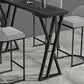 Mesa de comedor de barra de piedra Mesa de comedor de barra industrial con base de trineo negra