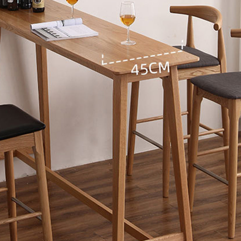 Solid Wood Bar Table Traditional Luxury Rectangle Bar Table with Trestle Base Clearhalo 'Bar Furniture' 'Bar Tables' 'bar_tables' 'furn' 'furn_bar_tables' 'Furniture' 'Kitchen & Dining Furniture' 5267684