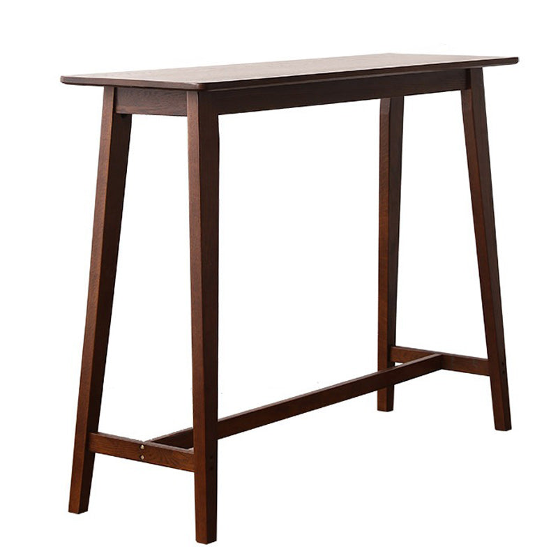 Solid Wood Bar Table Traditional Luxury Rectangle Bar Table with Trestle Base Clearhalo 'Bar Furniture' 'Bar Tables' 'bar_tables' 'furn' 'furn_bar_tables' 'Furniture' 'Kitchen & Dining Furniture' 5267687