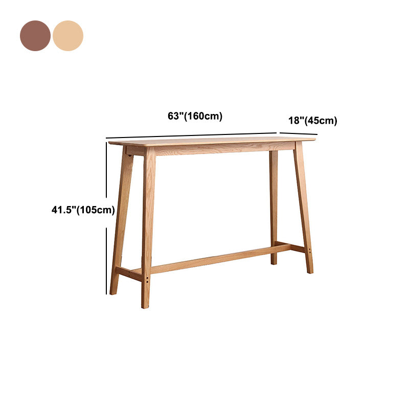 Solid Wood Bar Table Traditional Luxury Rectangle Bar Table with Trestle Base Clearhalo 'Bar Furniture' 'Bar Tables' 'bar_tables' 'furn' 'furn_bar_tables' 'Furniture' 'Kitchen & Dining Furniture' 5267691