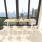 Solid Wood Bar Dining Table Traditional Luxury Rectangle Bar Table with Trestle Base 70.9"L x 17.7"W x 41.3"H White Without Chairs Clearhalo 'Bar Furniture' 'Bar Tables' 'bar_tables' 'furn' 'furn_bar_tables' 'Furniture' 'Kitchen & Dining Furniture' 5267743