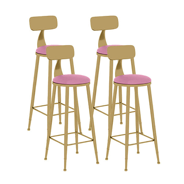 Nordic Glam Style Bar Stool Round Counter Bar Stool with Metal Legs Clearhalo 'Bar Furniture' 'Bar Stools' 'bar_stools' 'furn' 'furn_bar_stools' 'Furniture' 'furniture_bar_stools' 'Kitchen & Dining Furniture' 5267835
