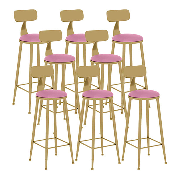 Nordic Glam Style Bar Stool Round Counter Bar Stool with Metal Legs Clearhalo 'Bar Furniture' 'Bar Stools' 'bar_stools' 'furn' 'furn_bar_stools' 'Furniture' 'furniture_bar_stools' 'Kitchen & Dining Furniture' 5267837