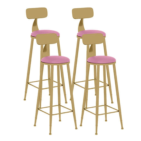 Nordic Glam Style Bar Stool Round Counter Bar Stool with Metal Legs Clearhalo 'Bar Furniture' 'Bar Stools' 'bar_stools' 'furn' 'furn_bar_stools' 'Furniture' 'furniture_bar_stools' 'Kitchen & Dining Furniture' 5267838