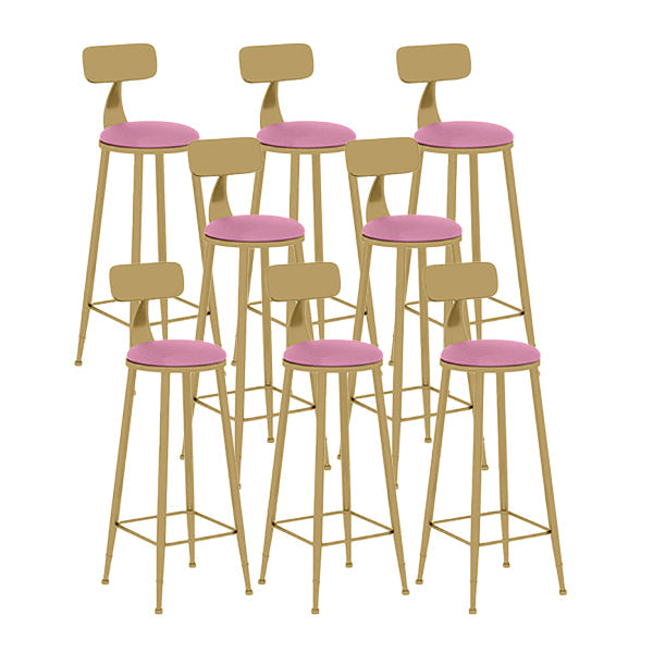 Nordic Glam Style Bar Stool Round Counter Bar Stool with Metal Legs Clearhalo 'Bar Furniture' 'Bar Stools' 'bar_stools' 'furn' 'furn_bar_stools' 'Furniture' 'furniture_bar_stools' 'Kitchen & Dining Furniture' 5267840