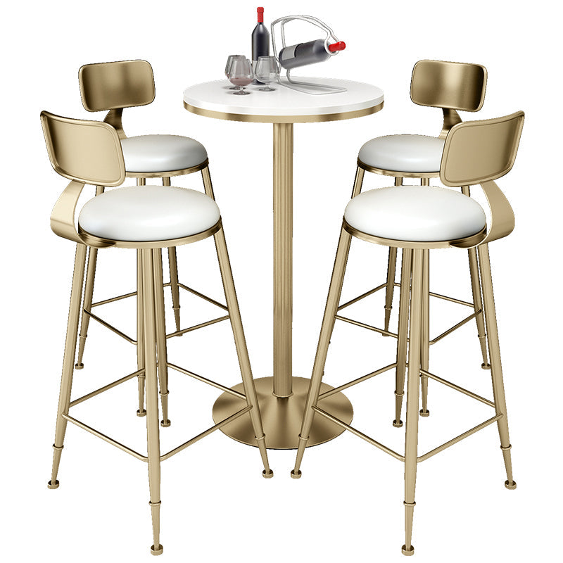 Nordic Glam Style Bar Stool Round Counter Bar Stool with Metal Legs Clearhalo 'Bar Furniture' 'Bar Stools' 'bar_stools' 'furn' 'furn_bar_stools' 'Furniture' 'furniture_bar_stools' 'Kitchen & Dining Furniture' 5267843