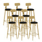 Nordic Glam Style Bar Stool Round Counter Bar Stool with Metal Legs Clearhalo 'Bar Furniture' 'Bar Stools' 'bar_stools' 'furn' 'furn_bar_stools' 'Furniture' 'furniture_bar_stools' 'Kitchen & Dining Furniture' 5267845