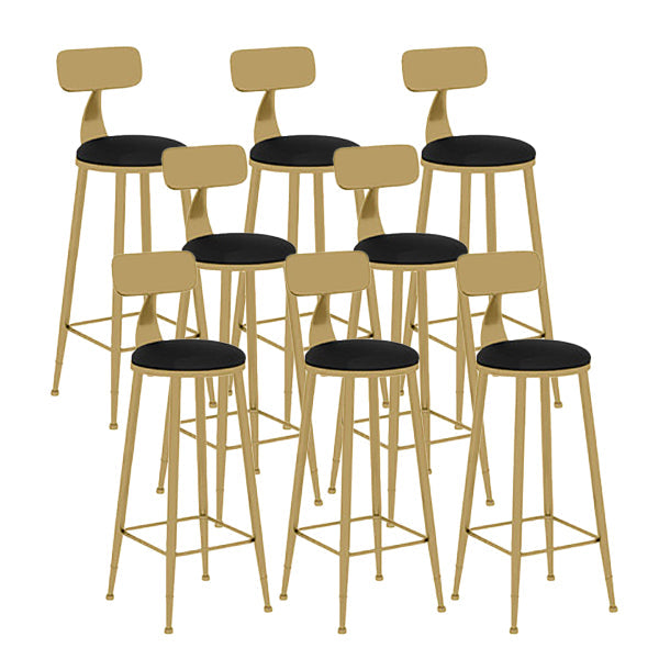 Nordic Glam Style Bar Stool Round Counter Bar Stool with Metal Legs Clearhalo 'Bar Furniture' 'Bar Stools' 'bar_stools' 'furn' 'furn_bar_stools' 'Furniture' 'furniture_bar_stools' 'Kitchen & Dining Furniture' 5267845