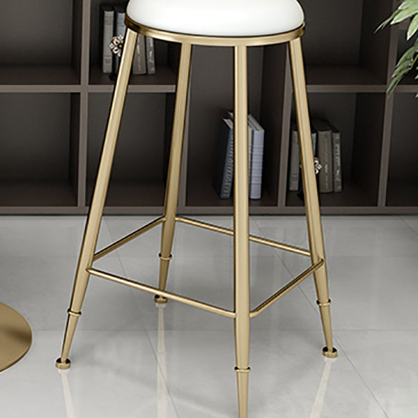 Nordic Glam Style Bar Stool Round Counter Bar Stool with Metal Legs Clearhalo 'Bar Furniture' 'Bar Stools' 'bar_stools' 'furn' 'furn_bar_stools' 'Furniture' 'furniture_bar_stools' 'Kitchen & Dining Furniture' 5267846