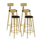 Nordic Glam Style Bar Stool Round Counter Bar Stool with Metal Legs Clearhalo 'Bar Furniture' 'Bar Stools' 'bar_stools' 'furn' 'furn_bar_stools' 'Furniture' 'furniture_bar_stools' 'Kitchen & Dining Furniture' 5267847