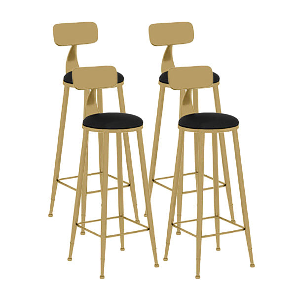 Nordic Glam Style Bar Stool Round Counter Bar Stool with Metal Legs Clearhalo 'Bar Furniture' 'Bar Stools' 'bar_stools' 'furn' 'furn_bar_stools' 'Furniture' 'furniture_bar_stools' 'Kitchen & Dining Furniture' 5267847