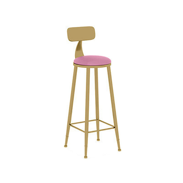 Nordic Glam Style Bar Stool Round Counter Bar Stool with Metal Legs Clearhalo 'Bar Furniture' 'Bar Stools' 'bar_stools' 'furn' 'furn_bar_stools' 'Furniture' 'furniture_bar_stools' 'Kitchen & Dining Furniture' 5267848