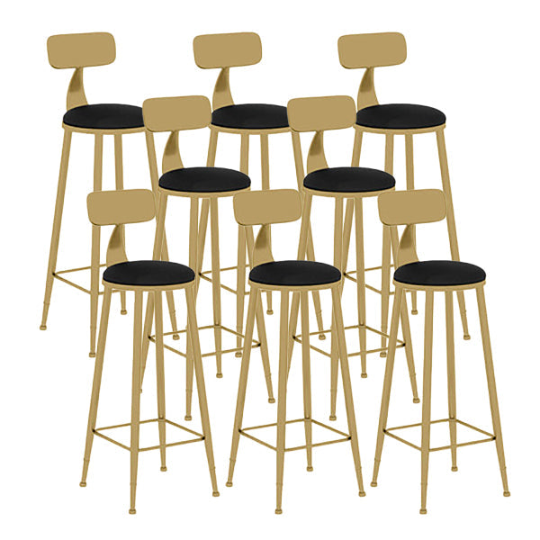 Nordic Glam Style Bar Stool Round Counter Bar Stool with Metal Legs Clearhalo 'Bar Furniture' 'Bar Stools' 'bar_stools' 'furn' 'furn_bar_stools' 'Furniture' 'furniture_bar_stools' 'Kitchen & Dining Furniture' 5267849