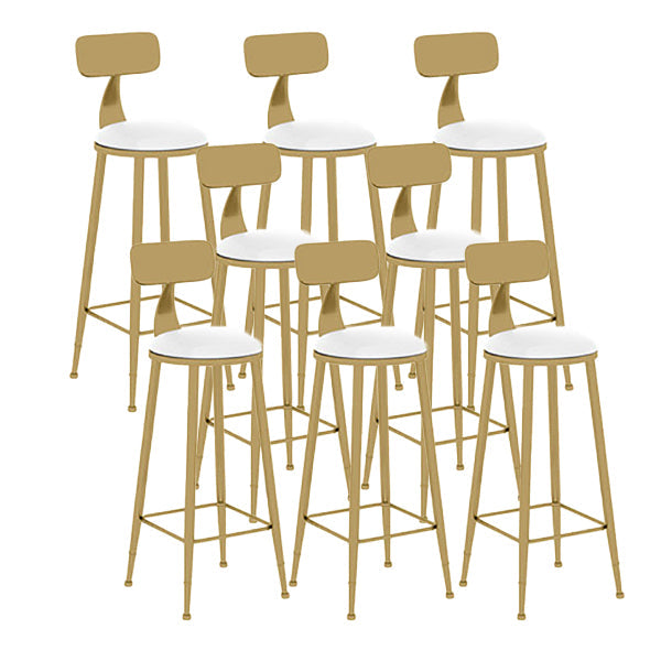 Nordic Glam Style Bar Stool Round Counter Bar Stool with Metal Legs Clearhalo 'Bar Furniture' 'Bar Stools' 'bar_stools' 'furn' 'furn_bar_stools' 'Furniture' 'furniture_bar_stools' 'Kitchen & Dining Furniture' 5267852