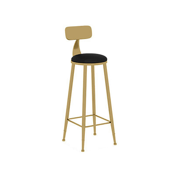 Nordic Glam Style Bar Stool Round Counter Bar Stool with Metal Legs Clearhalo 'Bar Furniture' 'Bar Stools' 'bar_stools' 'furn' 'furn_bar_stools' 'Furniture' 'furniture_bar_stools' 'Kitchen & Dining Furniture' 5267853