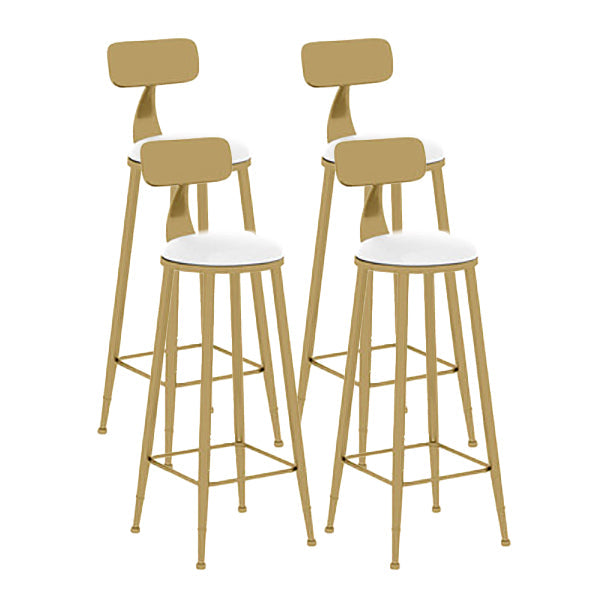 Nordic Glam Style Bar Stool Round Counter Bar Stool with Metal Legs Clearhalo 'Bar Furniture' 'Bar Stools' 'bar_stools' 'furn' 'furn_bar_stools' 'Furniture' 'furniture_bar_stools' 'Kitchen & Dining Furniture' 5267854