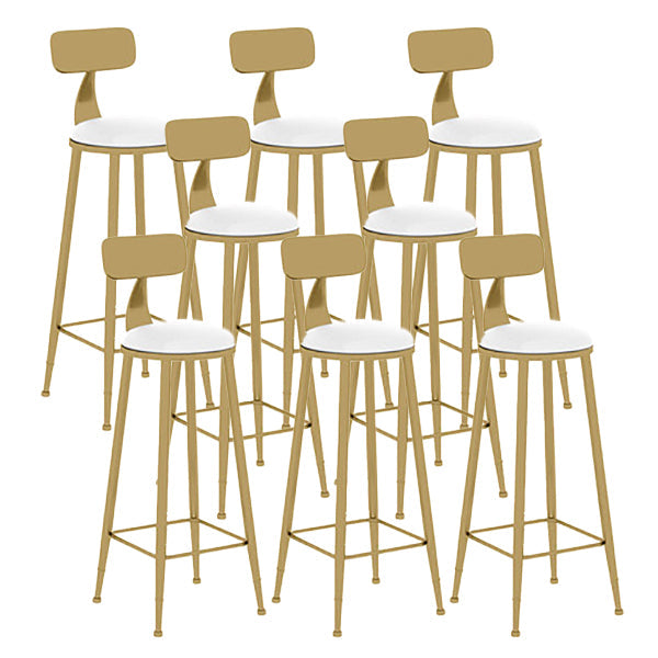 Nordic Glam Style Bar Stool Round Counter Bar Stool with Metal Legs Clearhalo 'Bar Furniture' 'Bar Stools' 'bar_stools' 'furn' 'furn_bar_stools' 'Furniture' 'furniture_bar_stools' 'Kitchen & Dining Furniture' 5267856