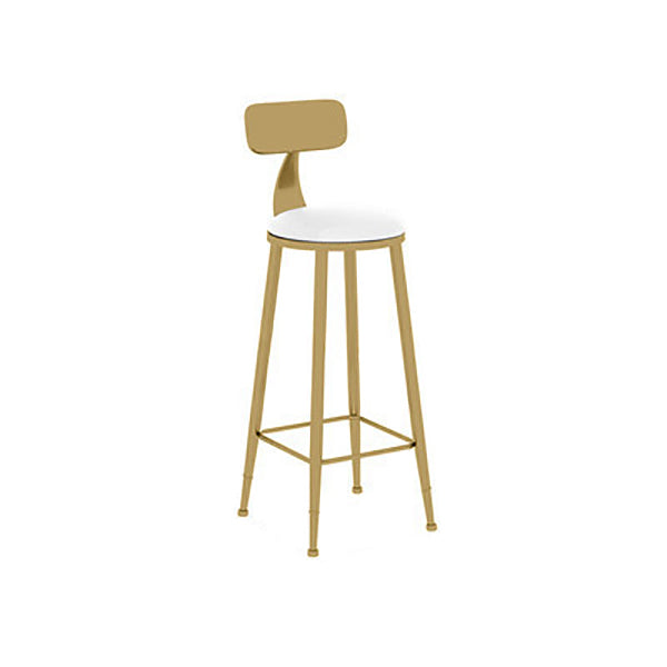 Nordic Glam Style Bar Stool Round Counter Bar Stool with Metal Legs Clearhalo 'Bar Furniture' 'Bar Stools' 'bar_stools' 'furn' 'furn_bar_stools' 'Furniture' 'furniture_bar_stools' 'Kitchen & Dining Furniture' 5267857