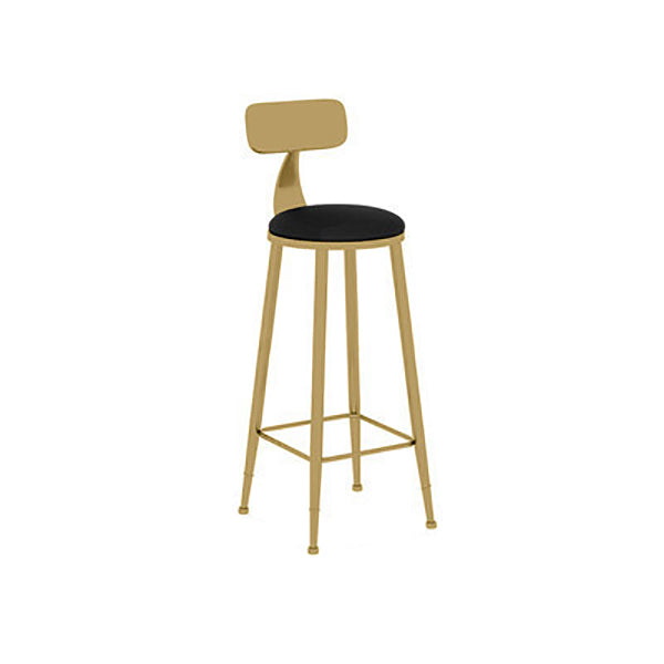 Nordic Glam Style Bar Stool Round Counter Bar Stool with Metal Legs Clearhalo 'Bar Furniture' 'Bar Stools' 'bar_stools' 'furn' 'furn_bar_stools' 'Furniture' 'furniture_bar_stools' 'Kitchen & Dining Furniture' 5267858