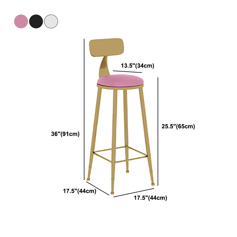 Nordic Glam Style Bar Stool Round Counter Bar Stool with Metal Legs Clearhalo 'Bar Furniture' 'Bar Stools' 'bar_stools' 'furn' 'furn_bar_stools' 'Furniture' 'furniture_bar_stools' 'Kitchen & Dining Furniture' 5267861
