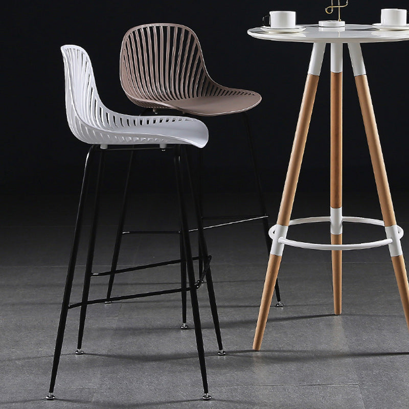 41" Height Backrest Armless Counter Stool Modern Iron Bar Stool with Plastic Cushion Clearhalo 'Bar Furniture' 'Bar Stools' 'bar_stools' 'furn' 'furn_bar_stools' 'Furniture' 'Kitchen & Dining Furniture' 5267863