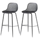 41" Height Backrest Armless Counter Stool Modern Iron Bar Stool with Plastic Cushion Black 2 Piece Set Clearhalo 'Bar Furniture' 'Bar Stools' 'bar_stools' 'furn' 'furn_bar_stools' 'Furniture' 'Kitchen & Dining Furniture' 5267864