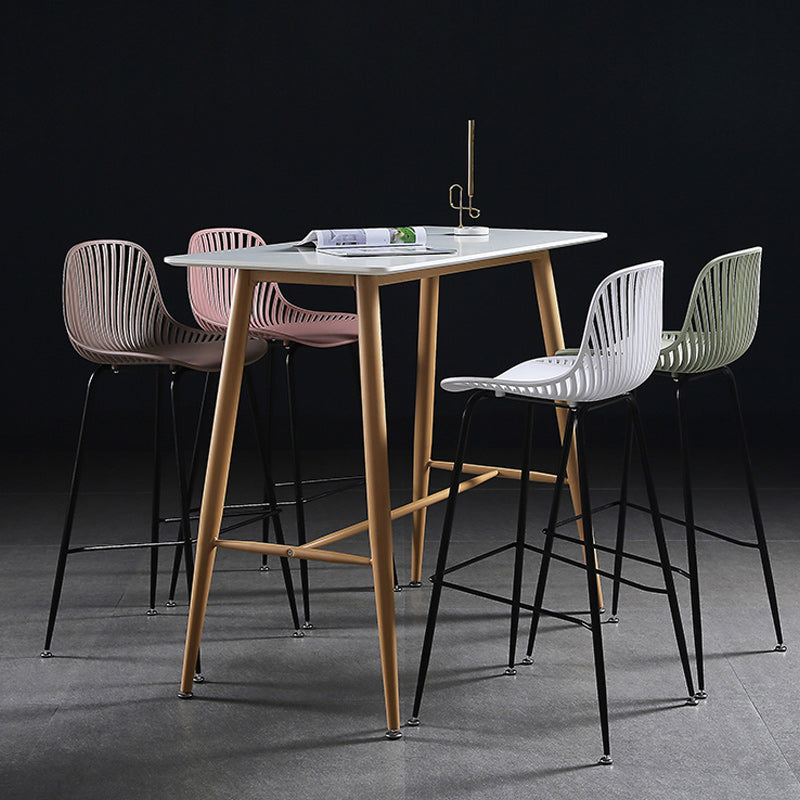 41" Height Backrest Armless Counter Stool Modern Iron Bar Stool with Plastic Cushion Clearhalo 'Bar Furniture' 'Bar Stools' 'bar_stools' 'furn' 'furn_bar_stools' 'Furniture' 'Kitchen & Dining Furniture' 5267865