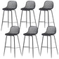 41" Height Backrest Armless Counter Stool Modern Iron Bar Stool with Plastic Cushion Black 6 Piece Set Clearhalo 'Bar Furniture' 'Bar Stools' 'bar_stools' 'furn' 'furn_bar_stools' 'Furniture' 'Kitchen & Dining Furniture' 5267868