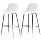 41" Height Backrest Armless Counter Stool Modern Iron Bar Stool with Plastic Cushion White 2 Piece Set Clearhalo 'Bar Furniture' 'Bar Stools' 'bar_stools' 'furn' 'furn_bar_stools' 'Furniture' 'Kitchen & Dining Furniture' 5267871