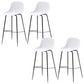 41" Height Backrest Armless Counter Stool Modern Iron Bar Stool with Plastic Cushion White 4 Piece Set Clearhalo 'Bar Furniture' 'Bar Stools' 'bar_stools' 'furn' 'furn_bar_stools' 'Furniture' 'Kitchen & Dining Furniture' 5267873