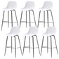 41" Height Backrest Armless Counter Stool Modern Iron Bar Stool with Plastic Cushion White 6 Piece Set Clearhalo 'Bar Furniture' 'Bar Stools' 'bar_stools' 'furn' 'furn_bar_stools' 'Furniture' 'Kitchen & Dining Furniture' 5267876