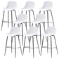 41" Height Backrest Armless Counter Stool Modern Iron Bar Stool with Plastic Cushion White 8 Piece Set Clearhalo 'Bar Furniture' 'Bar Stools' 'bar_stools' 'furn' 'furn_bar_stools' 'Furniture' 'Kitchen & Dining Furniture' 5267877