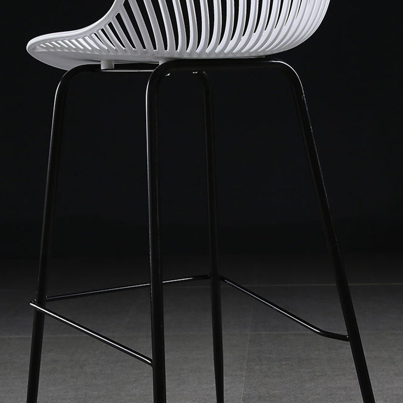41" Height Backrest Armless Counter Stool Modern Iron Bar Stool with Plastic Cushion Clearhalo 'Bar Furniture' 'Bar Stools' 'bar_stools' 'furn' 'furn_bar_stools' 'Furniture' 'Kitchen & Dining Furniture' 5267879