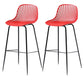 41" Height Backrest Armless Counter Stool Modern Iron Bar Stool with Plastic Cushion Red 2 Piece Set Clearhalo 'Bar Furniture' 'Bar Stools' 'bar_stools' 'furn' 'furn_bar_stools' 'Furniture' 'Kitchen & Dining Furniture' 5267880