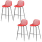 41" Height Backrest Armless Counter Stool Modern Iron Bar Stool with Plastic Cushion Red 4 Piece Set Clearhalo 'Bar Furniture' 'Bar Stools' 'bar_stools' 'furn' 'furn_bar_stools' 'Furniture' 'Kitchen & Dining Furniture' 5267882