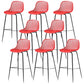 41" Height Backrest Armless Counter Stool Modern Iron Bar Stool with Plastic Cushion Red 8 Piece Set Clearhalo 'Bar Furniture' 'Bar Stools' 'bar_stools' 'furn' 'furn_bar_stools' 'Furniture' 'Kitchen & Dining Furniture' 5267885