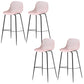 41" Height Backrest Armless Counter Stool Modern Iron Bar Stool with Plastic Cushion Pink 4 Piece Set Clearhalo 'Bar Furniture' 'Bar Stools' 'bar_stools' 'furn' 'furn_bar_stools' 'Furniture' 'Kitchen & Dining Furniture' 5267889