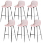 41" Height Backrest Armless Counter Stool Modern Iron Bar Stool with Plastic Cushion Pink 6 Piece Set Clearhalo 'Bar Furniture' 'Bar Stools' 'bar_stools' 'furn' 'furn_bar_stools' 'Furniture' 'Kitchen & Dining Furniture' 5267890