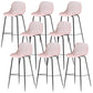 41" Height Backrest Armless Counter Stool Modern Iron Bar Stool with Plastic Cushion Pink 8 Piece Set Clearhalo 'Bar Furniture' 'Bar Stools' 'bar_stools' 'furn' 'furn_bar_stools' 'Furniture' 'Kitchen & Dining Furniture' 5267891