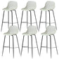 41" Height Backrest Armless Counter Stool Modern Iron Bar Stool with Plastic Cushion Green 6 Piece Set Clearhalo 'Bar Furniture' 'Bar Stools' 'bar_stools' 'furn' 'furn_bar_stools' 'Furniture' 'Kitchen & Dining Furniture' 5267894