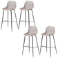 41" Height Backrest Armless Counter Stool Modern Iron Bar Stool with Plastic Cushion Khaki 4 Piece Set Clearhalo 'Bar Furniture' 'Bar Stools' 'bar_stools' 'furn' 'furn_bar_stools' 'Furniture' 'Kitchen & Dining Furniture' 5267897