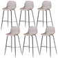 41" Height Backrest Armless Counter Stool Modern Iron Bar Stool with Plastic Cushion Khaki 6 Piece Set Clearhalo 'Bar Furniture' 'Bar Stools' 'bar_stools' 'furn' 'furn_bar_stools' 'Furniture' 'Kitchen & Dining Furniture' 5267898