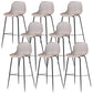 41" Height Backrest Armless Counter Stool Modern Iron Bar Stool with Plastic Cushion Khaki 8 Piece Set Clearhalo 'Bar Furniture' 'Bar Stools' 'bar_stools' 'furn' 'furn_bar_stools' 'Furniture' 'Kitchen & Dining Furniture' 5267899