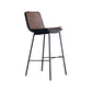 Sgabello da bar in pelle in pelle di stile contemporaneo con zampe metalliche